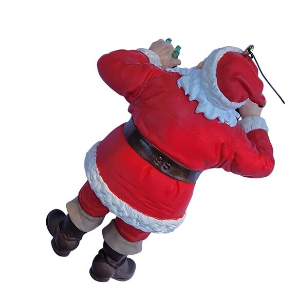 Vintage Coca-Cola Santa Ornament with Six-Pack Bottles 1990s Resin - Picture 5 of 10